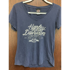 Women’s Harley Davidson Motorcycle T Shirt Size Medium Bedazzle Blink Y2K Style